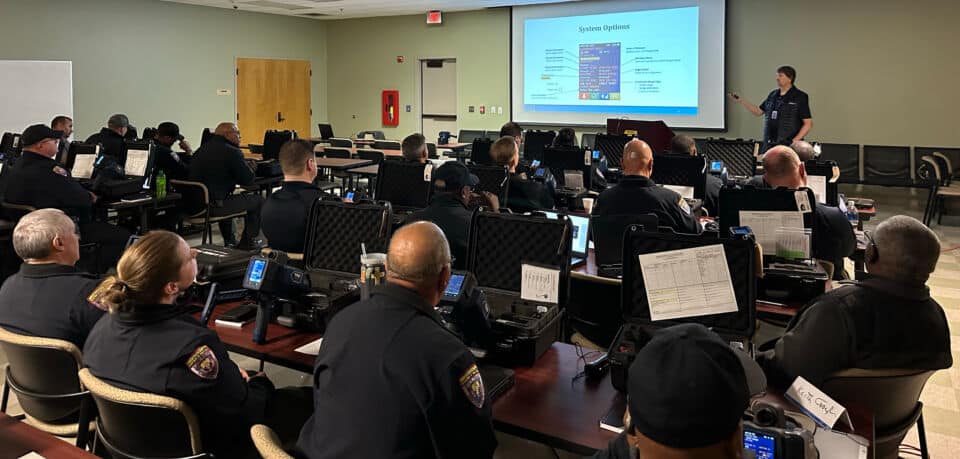 Mike Reiger of Laser Tech leads classroom training sessions as Mississippi's Department of Public Safety prepares to deploy newly acquired TruVISION lidar units.
